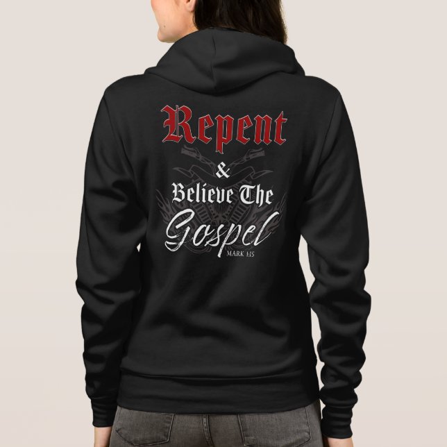 Reputation & Glaube Motorrad Christliches Glaubens Hoodie (Rückseite)