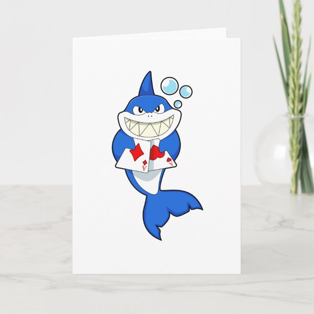 Requin au Poker avec cartes de Poker (Devant)