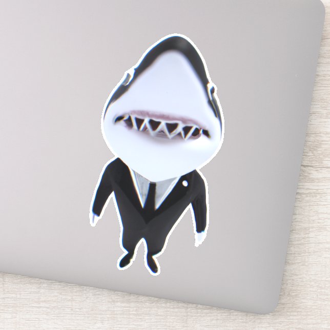 Requin dans tux classe autocollant mignon (Détail)