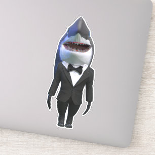 Requin dans tux classe autocollant mignon