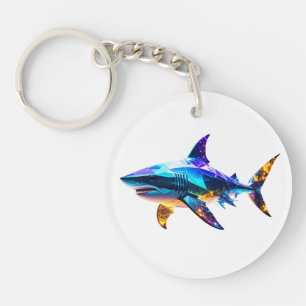 "Requin géométrique coloré – Art polygonal vibrant