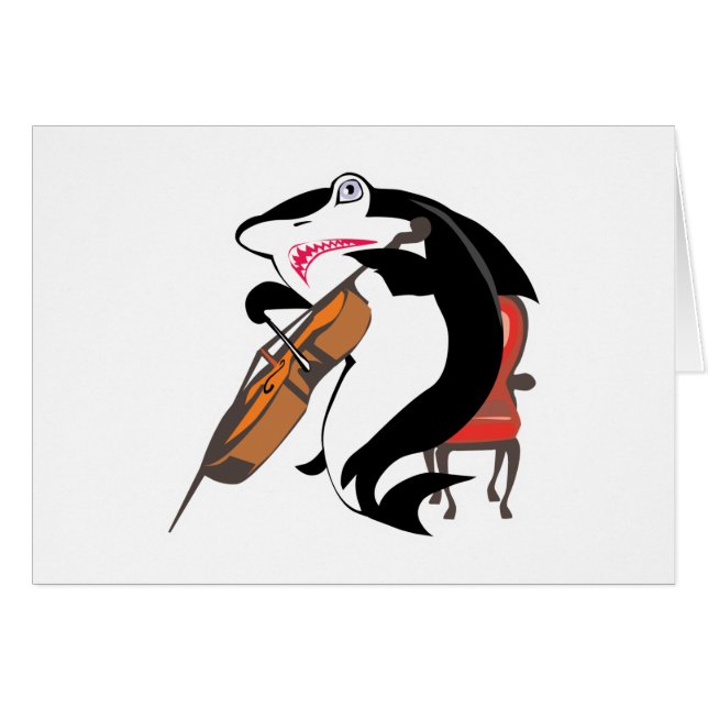 requin jouant du violoncelle (Devant horizontal)