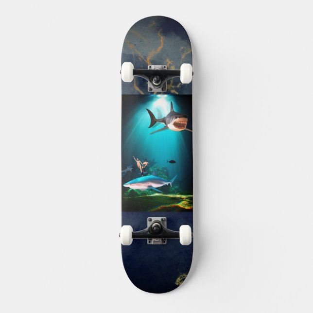 Requin sur skateboard (Recto)