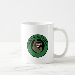 requin vert mug vert foncé contour