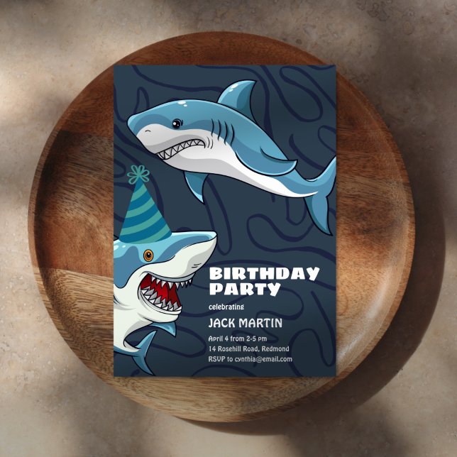 Requins déguisés Invitation d'anniversaire à thème (Créateur téléchargé)