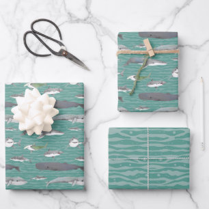 Requins et baleines Papier à enveloppement sous-ma