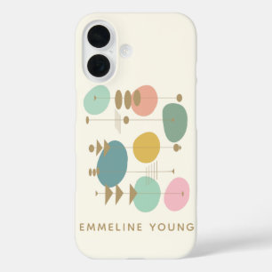 ReRo Atomage Mid Mod Geometric Personalisiert iPhone 16 Hülle