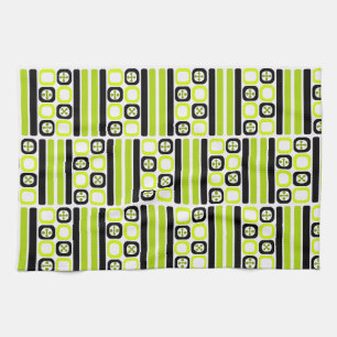 ReRo Atomart Squares Lines Chartreuse Geschirrtuch