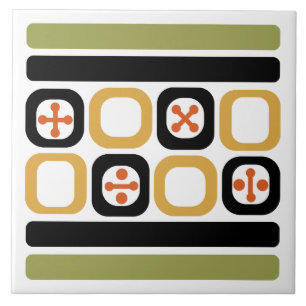 ReRo Atomic Art Squares Linien mehrfarbig Fliese