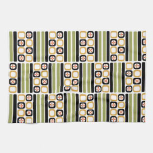 ReRo Atomic Art Squares Linien mehrfarbig Geschirrtuch