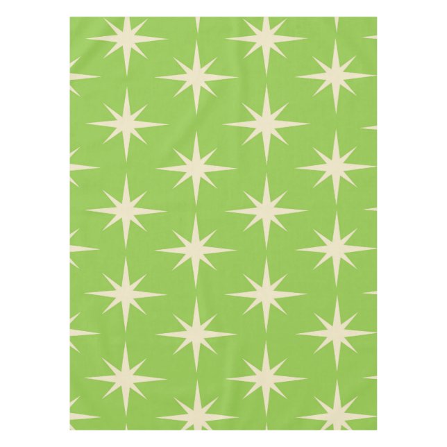 ReRo-Atomstars-Muster auf Lime Green Tischdecke (Vorderseite)