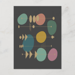 ReRo Atomzeit Mitte Jahrhundert Moderne Postkarte