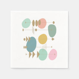 ReRo Atomzeit Mitte Jahrhundert Moderne Serviette