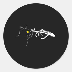 Rero Vintag Black Cat Skeleton Hand Boop Hallowee Runder Aufkleber