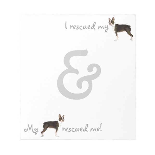 Rescue Boston Terrier Notepad Notizblock (Vorderseite)