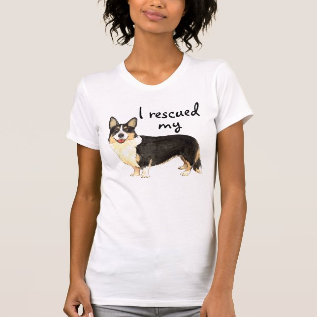 Rescue Cardigan Welsh Corgi T-Shirt (Vorderseite)