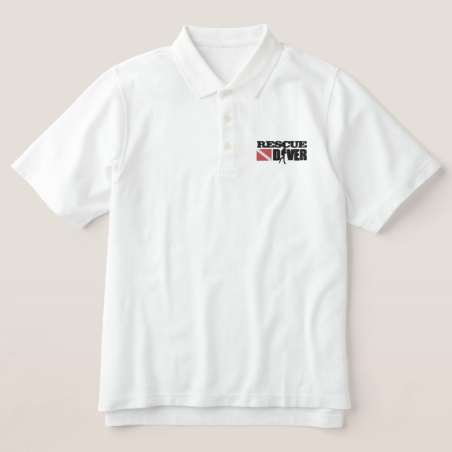 Rescue Diver 2 bestickter Polo (Design Vorderseite)