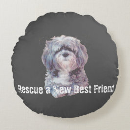 Rescue Dog Round Pillow Rundes Kissen