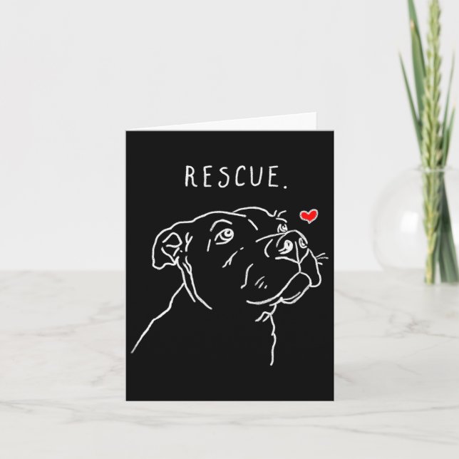 Rescue Dog, Tbull Drawing, Rescue Mom, Adopt Don't Karte (Vorderseite)