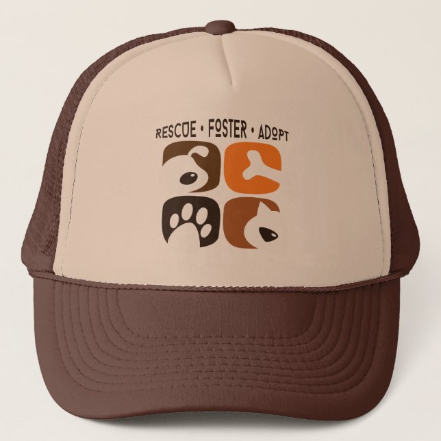 Rescue Foster Adopt Trucker Hat Truckerkappe (Vorderseite)