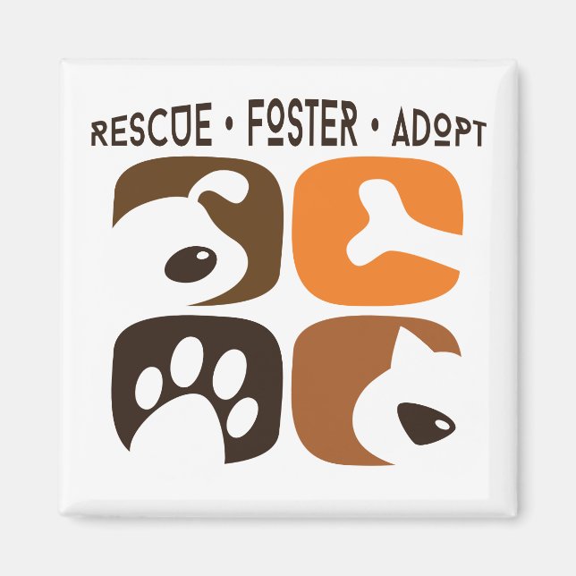 Rescue Foster Adoptiere Hunde Cats Magnet (Vorne)