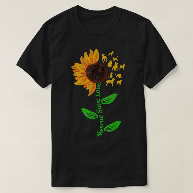 Rescue Gerettet Liebe Haustier Hund Welpen Slogan  T-Shirt (Design vorne)