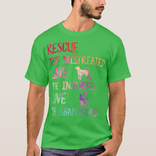 RESCUE GERETTET LIEBE PET Tierschutzverpflegung Fr T-Shirt