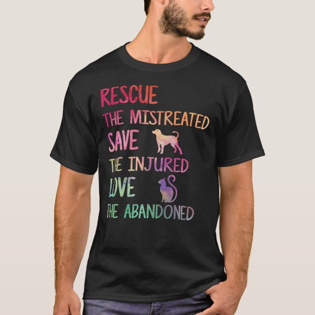 RESCUE GERETTET LIEBE PET Tierschutzverpflegung Fr T-Shirt (Vorderseite)