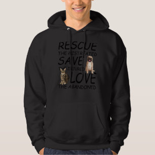 Rescue Gerettet Liebe Süße Tier Rescue Dog Katze Hoodie