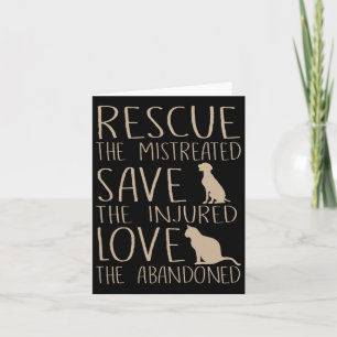 Rescue Gerettet Liebe - Süße Tier Rescue Dog Katze Karte