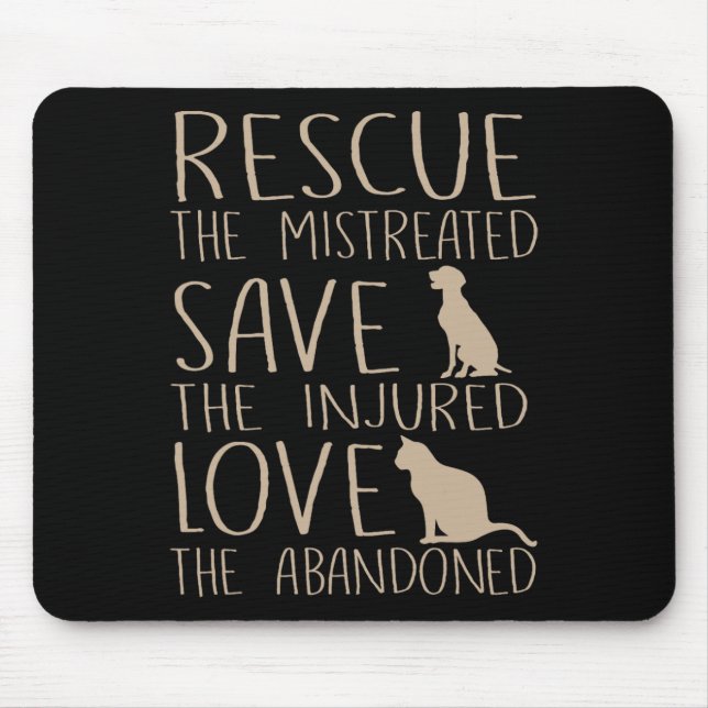 Rescue Gerettet Liebe - Süße Tier Rescue Dog Katze Mousepad (Vorne)