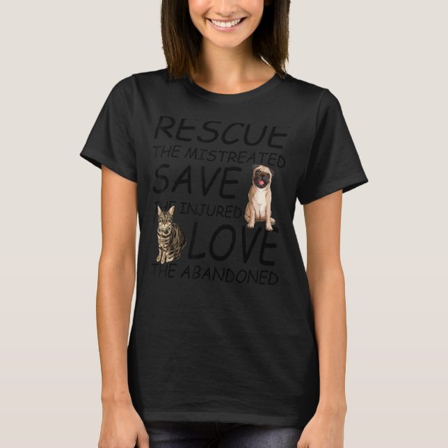 Rescue Gerettet Liebe Süße Tier Rescue Dog Katze T-Shirt (Vorderseite)