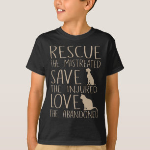 Rescue Gerettet Liebe - Süße Tier Rescue Dog Katze T-Shirt