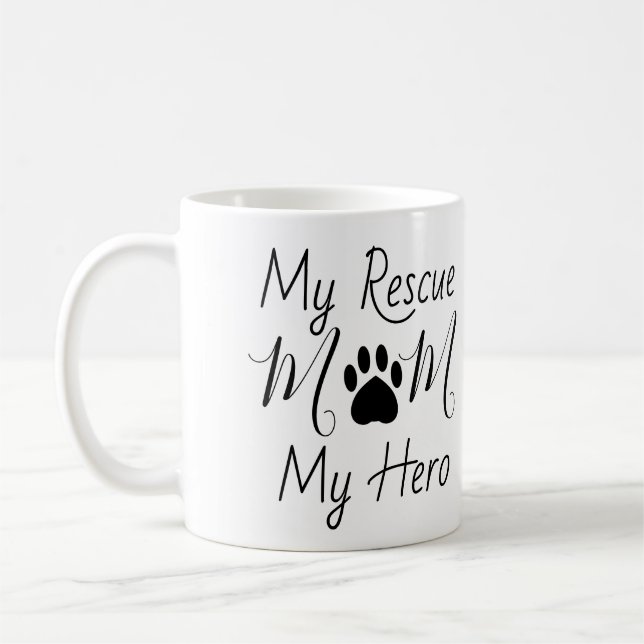 Rescue Hund Mama Hero Foto Tasse (Links)