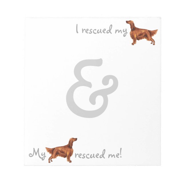Rescue Irish Setter Notizblock (Vorderseite)