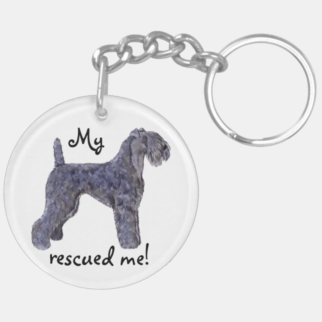 Rescue Kerry Blue Schlüsselanhänger (Rückseite komplett)