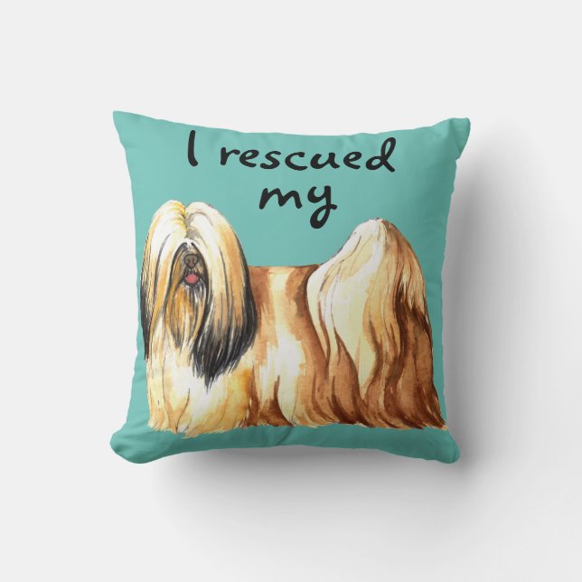 Rescue Lhasa Apso Kissen (Vorderseite)