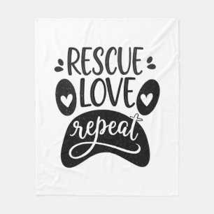Rescue-Liebe Wiederholen Hunde-Paw-T-Shirt Fleecedecke