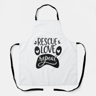 Rescue-Liebe Wiederholen Hunde-Paw-T-Shirt Schürze