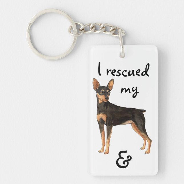 Rescue Miniature Pinscher Schlüsselanhänger (Vorderseite)