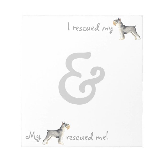 Rescue Miniature Schnauzer Notizblock (Vorderseite)