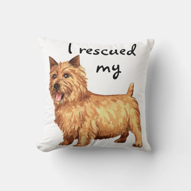 Rescue Norwich Terrier Kissen (Vorderseite)