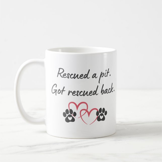Rescue Pit Got Rescued Back | Pitbull Dog Mom Life Kaffeetasse (Links)