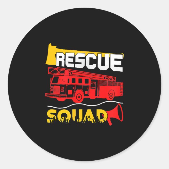 Rescue Squad Lifesaver Fireman Gift Proud Firefigh Runder Aufkleber (Vorderseite)