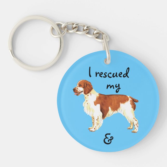 Rescue Welsh Springer Spaniel Schlüsselanhänger (Vorderseite)