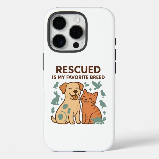Rescued is My Favorite Breed iPhone 16 Pro Hülle (Rückseite)