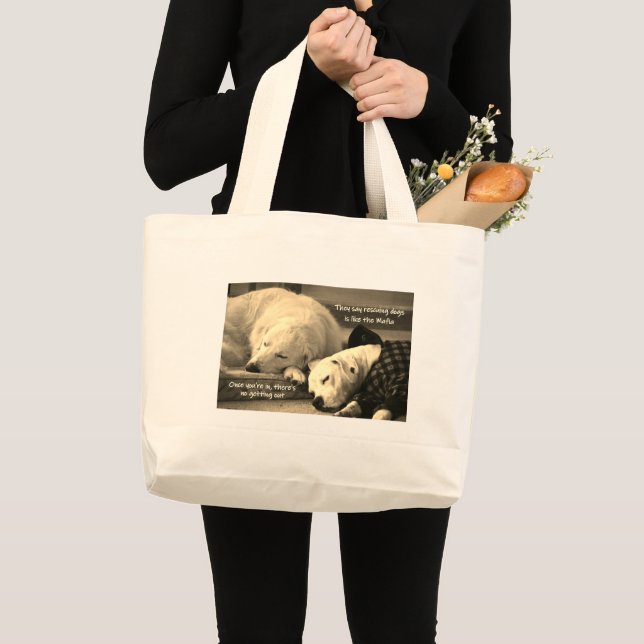 Rescuing Dogs Large Tote Bag Jumbo Stoffbeutel (Vorderseite (Produkt))