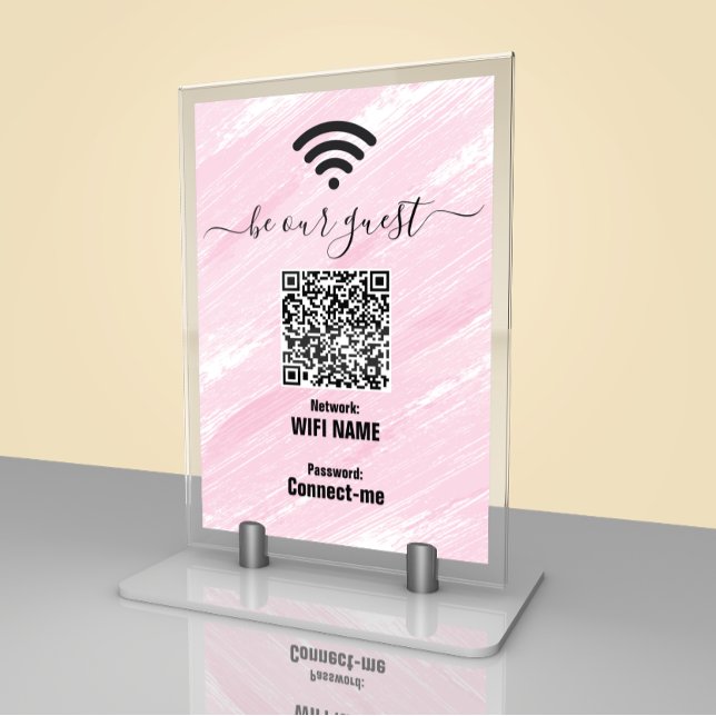 Réseau Wifi | Code QR | Carte de table "Be Our Gue (Créateur téléchargé)