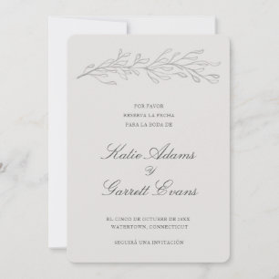Reserva la Fecha Elegant Simple Gray Spanisch Save The Date