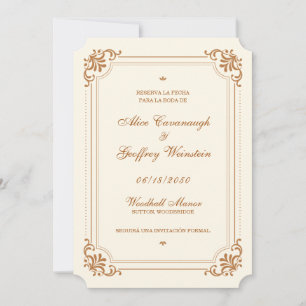 Reserva La Fecha Elfenbein Kupfer Vintag Spanisch Save The Date